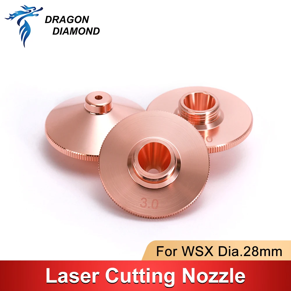 Dragon Diamond Laser Cutting Nozzle Dia 28mm Single Double Layer For WSX CNC Fiber Laser Head Nozzle Cutting Welding Machine