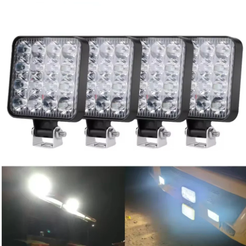HAOLIDE 48W 16 Led 12V 24V LED Light Bar Work Light For Car Tractor Boat Truck 4X4 4WD off-road useCar SUV ATV Barra LED