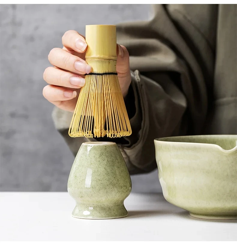 4/5/6PCS Matcha Set Bamboo Whisk Teaspoon Ceramic Bowl Tranditional Tea Sets Home Tea-making Tools Accessories Birthday Gifts
