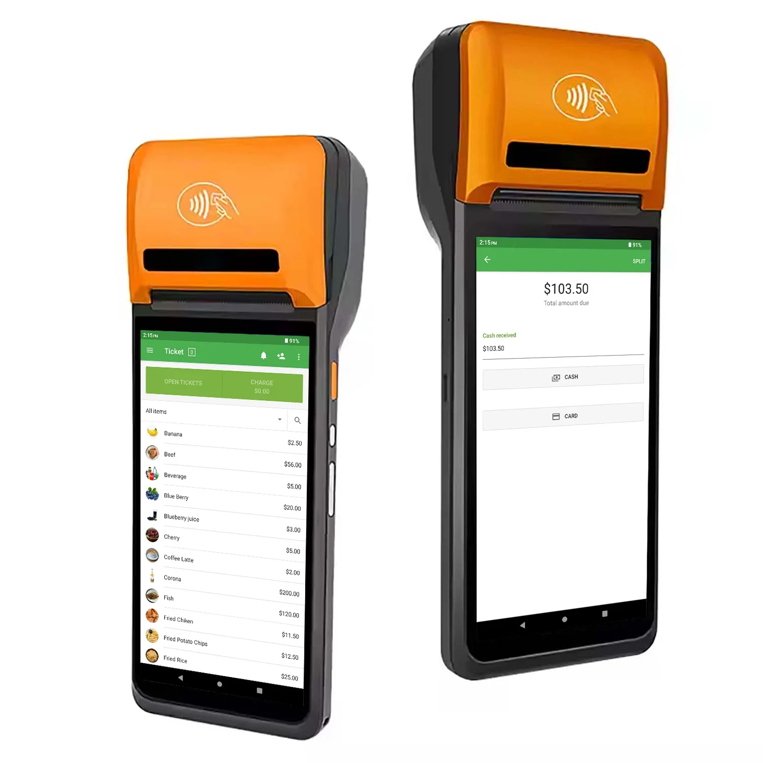 New 6 inch Android 13 POS Terminal with 58mm Printer Loyverse mobile NFC Rearde 4G WIFI BT Connection 2D Scanner PDA