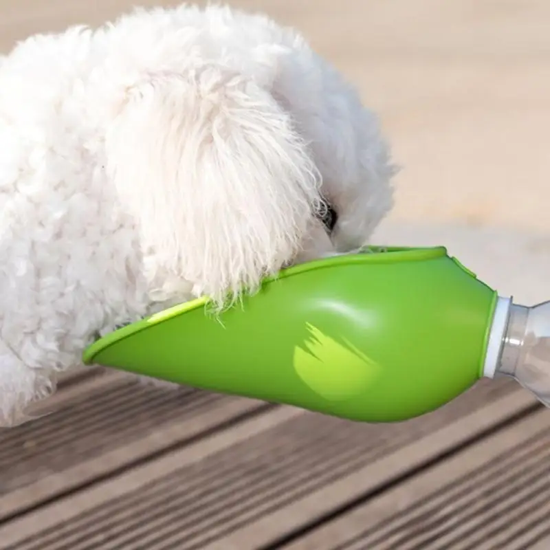 Portable Silicone Dog Water Bottle with Folding Bowl Drinking Bowl Silicone Texture for Outdoor Hiking and Travel 37JD