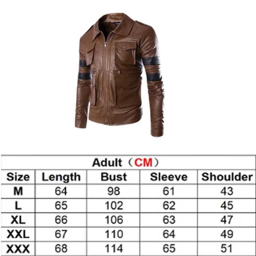 Veste de cosplay de la Saint-Valentin pour homme adulte, costume de jeu de rôle, manteau décontracté en cuir PU, tenues d'Halloween Fantrenfor, Resident 4