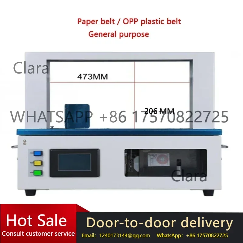 

Clara Tools StoreAutomatic Strapping machine 30mm Width Paper tape/OPP film tape Intelligent Banding machine Electric Hot melt B
