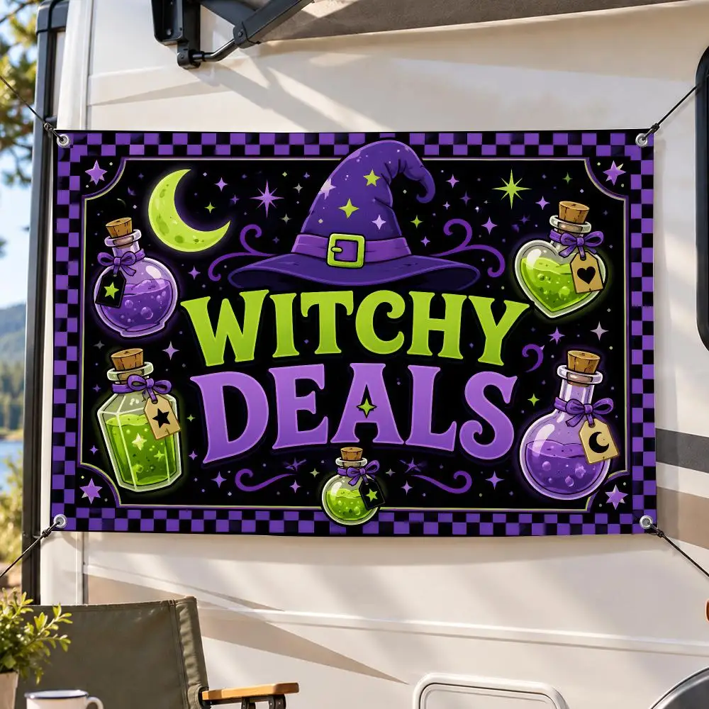 Anime Art WITCHY DEALS Flags Decorative Flag Banner Indoor Outdoor Garden Yard Patio Party Camping Wall Decor Gift