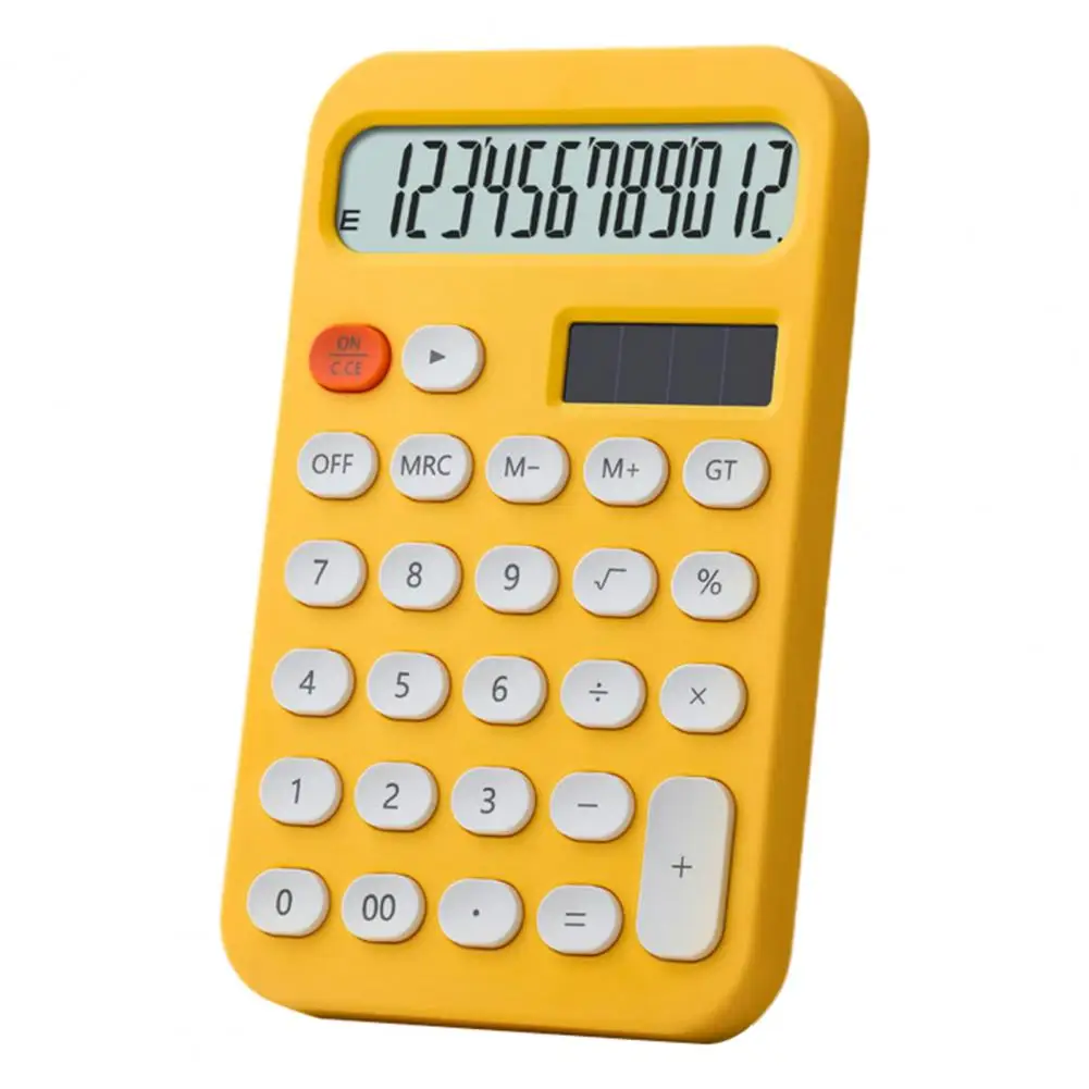 12-digit Lcd Calculator Solar Powered Desktop Calculator with Lcd Display 12 Digits Non-slip Oval Buttons Ideal for Finance