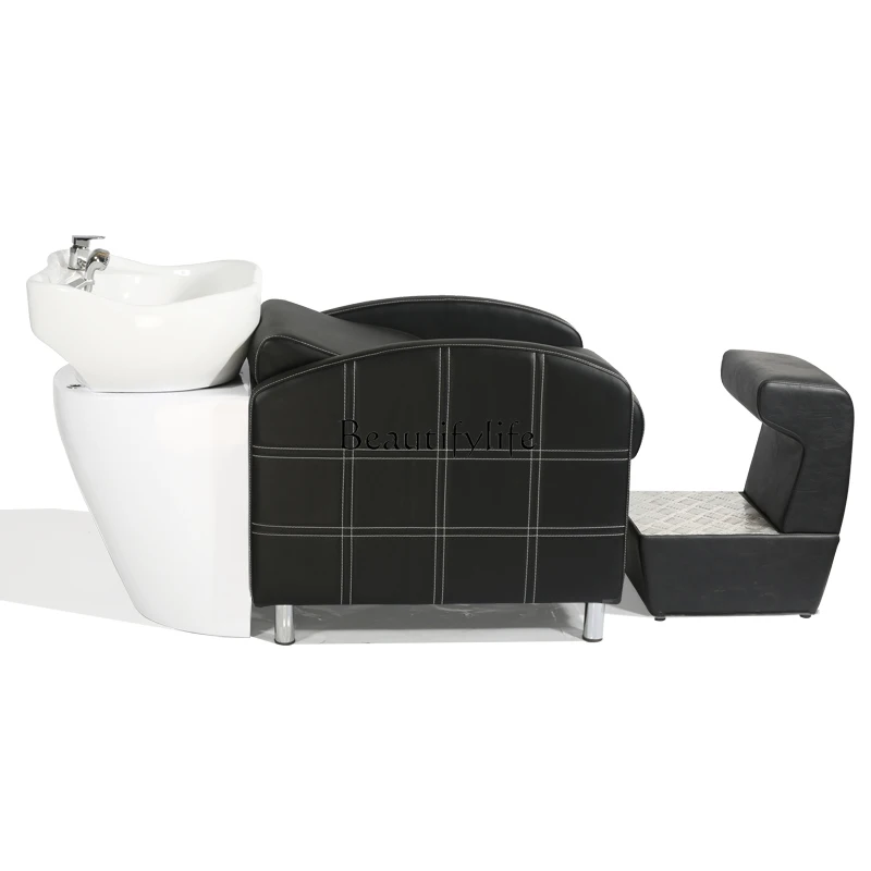 

Hair Salon Special Silk Area Hair Care Salon Barber Shop Shampoo Bed Fiberglass Spa Shampoo Bed Semi-Reclining