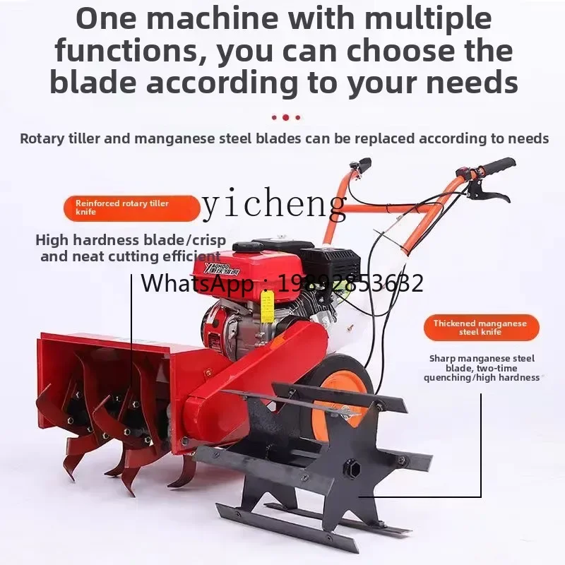 TQH multifunctional  lawn mower small agricultural weeding trenching ridges hand-supported rotary tillage orchard