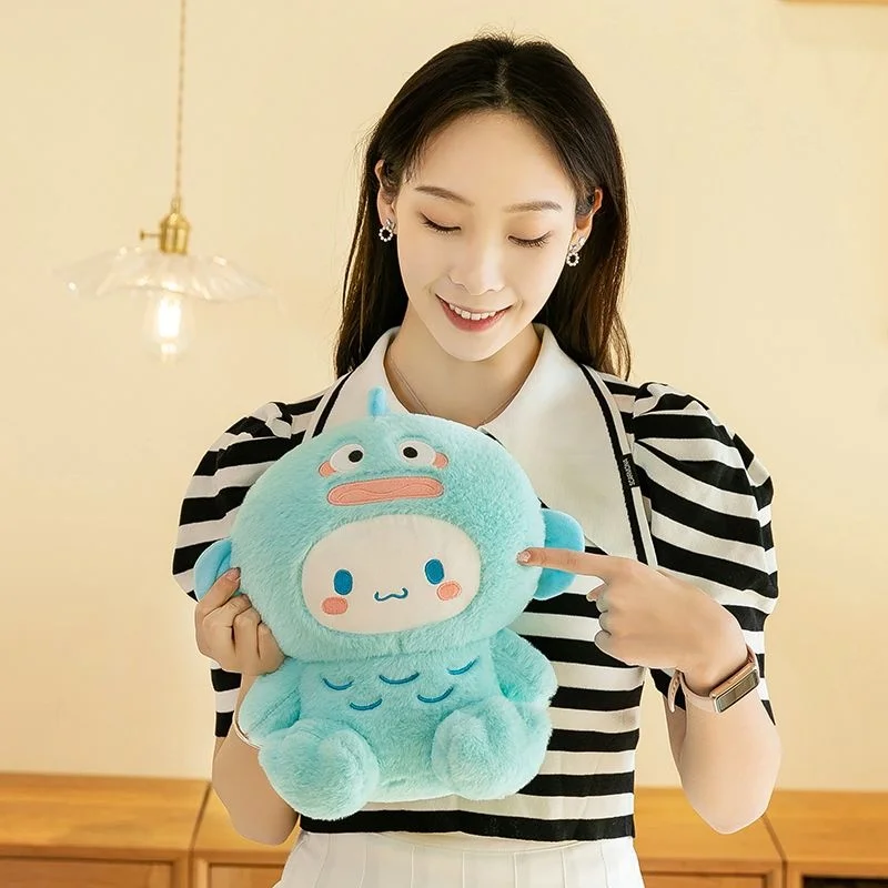 約28cm サンリオ ハンギャドン ハローキティ シナモロール 変身人魚人形枕 ストレス解消と癒しのおもちゃ 睡眠仲間