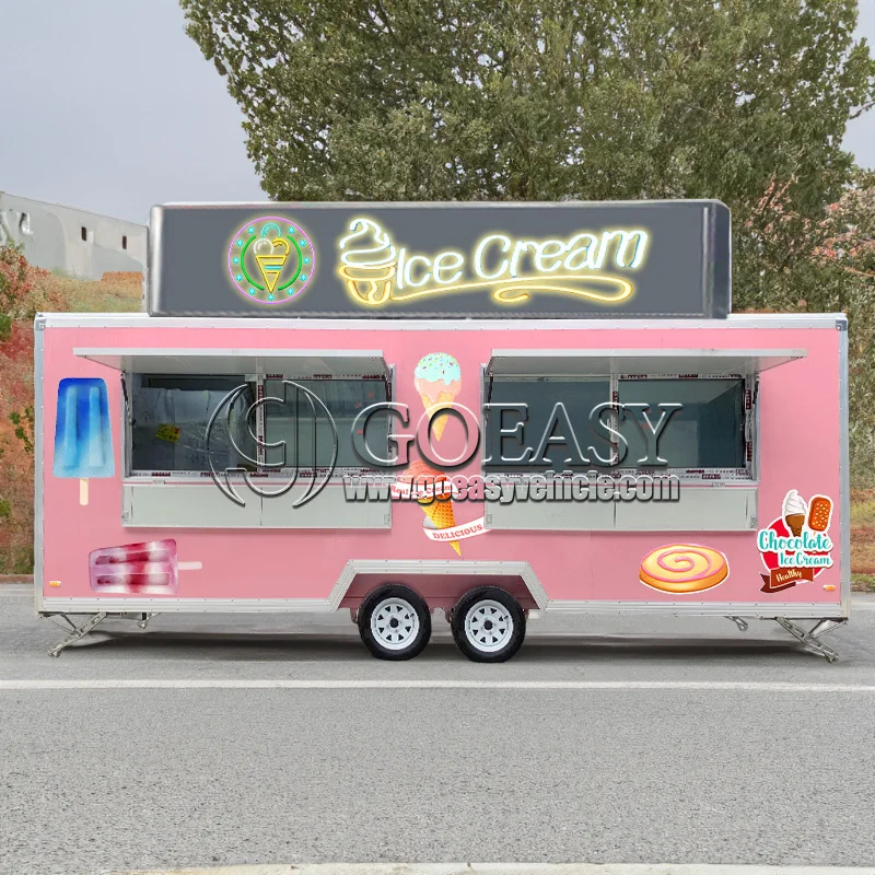 

Mobile Fast Food Truck Cart Concession Trailer Fully Equipped With Oven Grill Fryer
