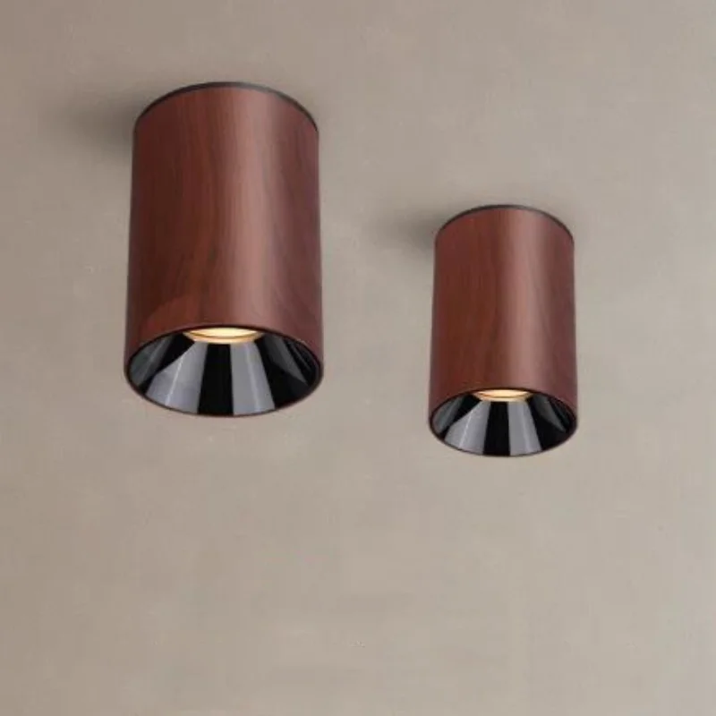 Dimmable LED Ceiling Light Anti Glare Chinese Style Walnut High-Quality Aluminum Living Room Bedroom 110V/220V