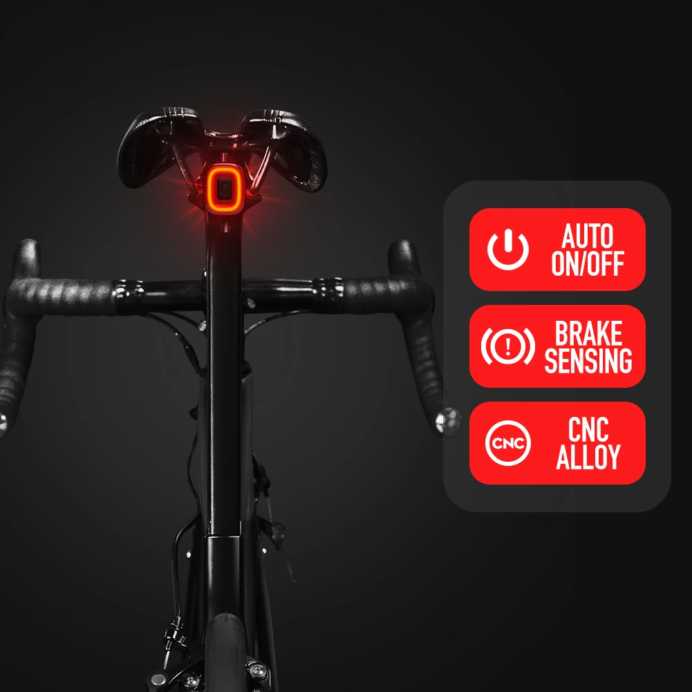 ENFITNIX CubeLiteII Bike LED Intelligent Rear Light Tail Light Automatic Braking Sensing Road Bike MTB Smart Bicycle Rear Light