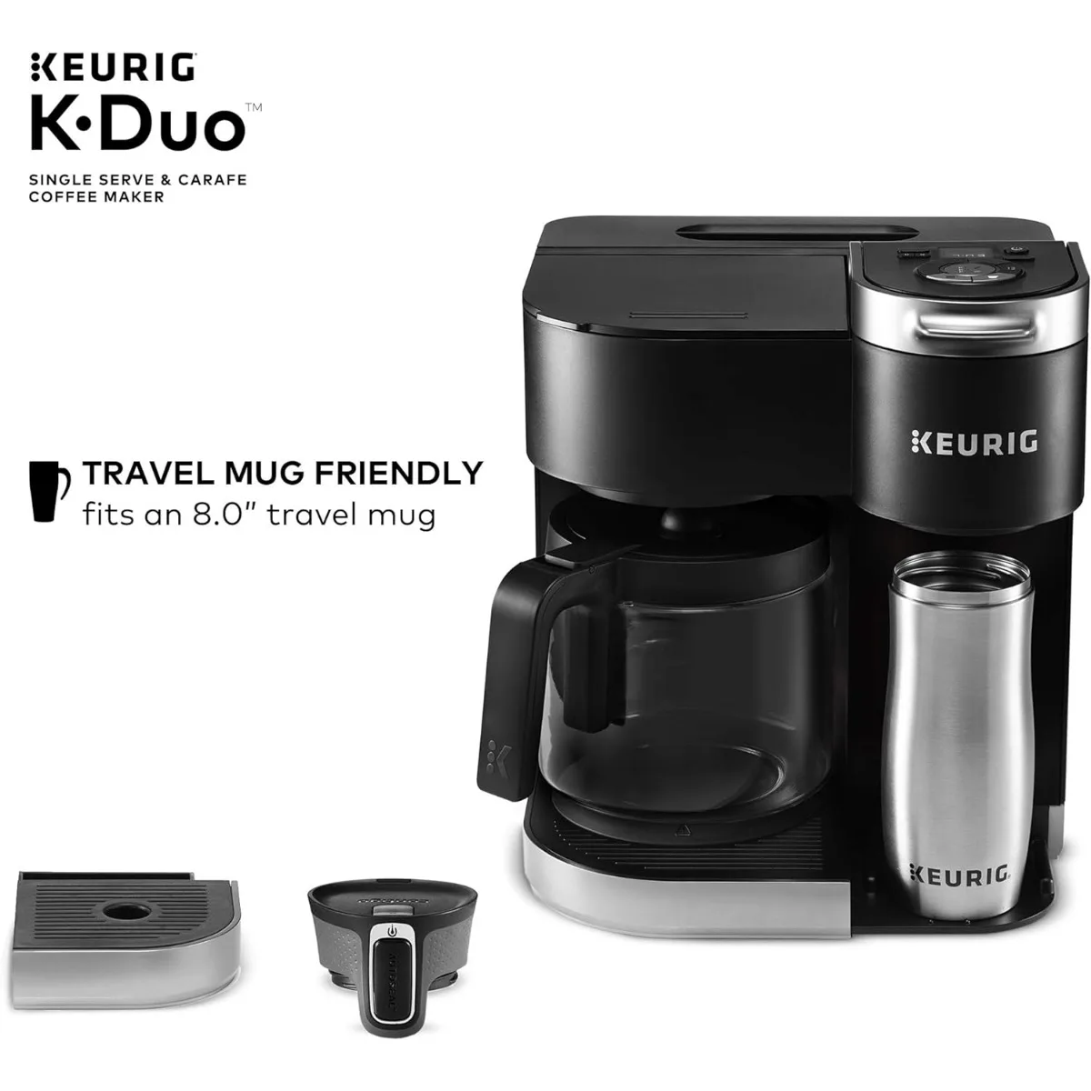 Keurig K-Duo cafeteira, K-Cup Pod e jarra, único serviço, preto