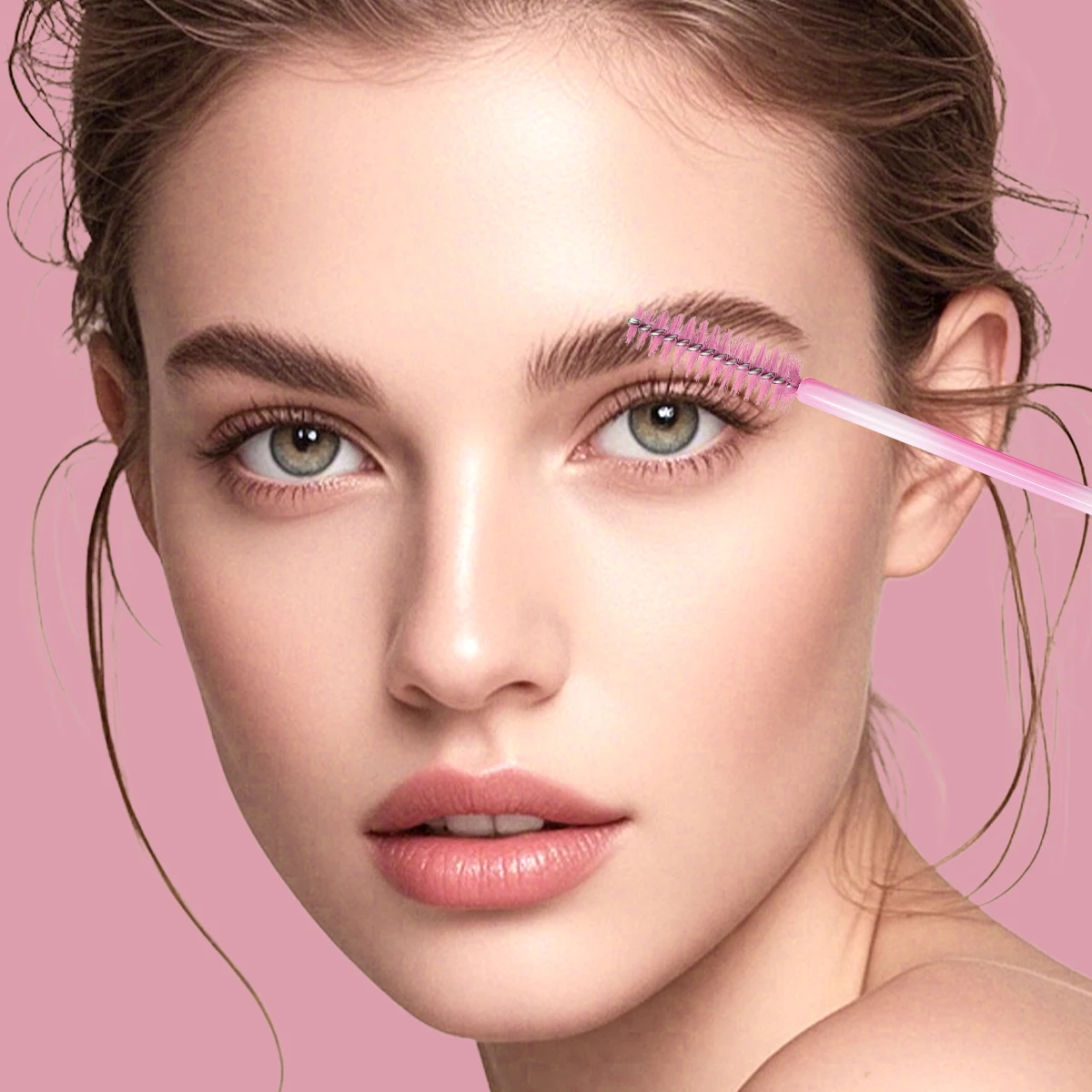 50PCS Disposable Mascara Wands, Pink Spiral Eyelash Brushes with Soft Durable Hair, Bendable Wands for Lash Extension & Eyebrow view 5