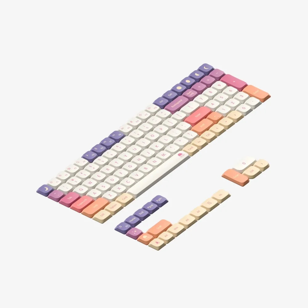 NuPhy x Suda 119pcs Key Cap nSA Profile  All Five Side Thermal Sublimation Carmine Cloud PBT for Dwarf Shaft Keyboard Small Set