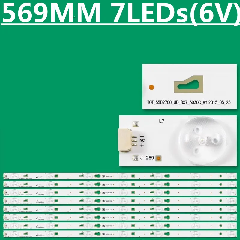 LED Backlight Strip For  T0T_55D2700_UD_8X7_3030C_V1 55HR330M07A2 V0 55M81AU 55US5800 55US5800TDAA B55A758U B55A558U LVU550CSOTE