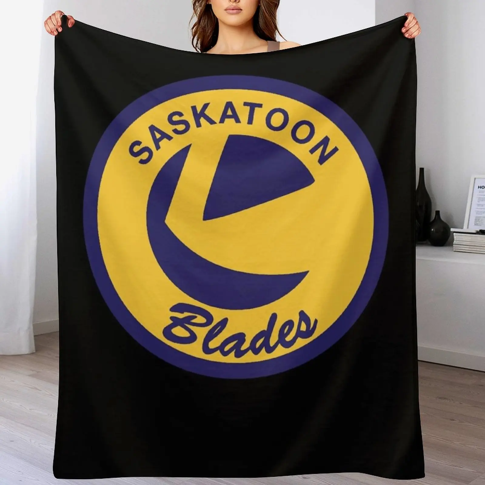 

Saskatoon Blades Throw Blanket Ultra Plush Cozy Blanket for Napping Sleeping
