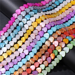 Natural Shell Heart Beads 6 8 10 12mm Multicolor Mother Of Pearl Heart Loose Beads for Jewelry Making DIY Bracelet Necklace