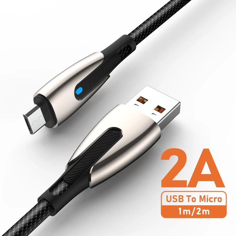 2A مايكرو USB 10 واط شحن سريع كابل بيانات مناسبة لهواوي الشرف Xiaomi نوكيا سامسونج ممن لهم كابل شحن المحمول سلك مضفر