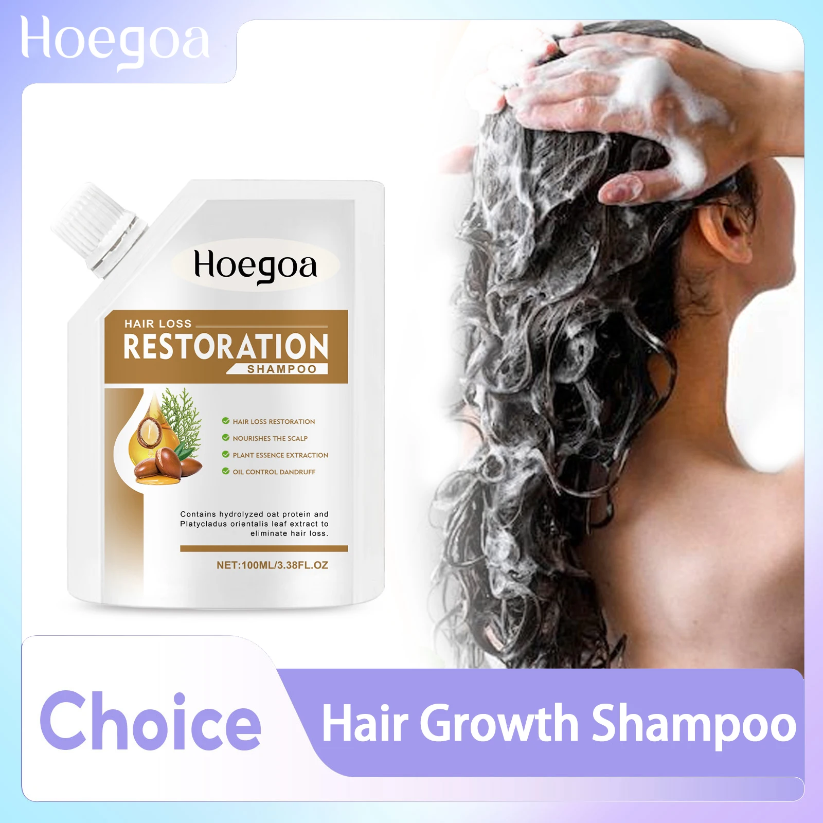 Rosemary Hair Growth Shampoo Deep Scalp Cleansing Anti Itching Dandruff Improve Hair Density Moisturize Smooth Hair Care Shampoo