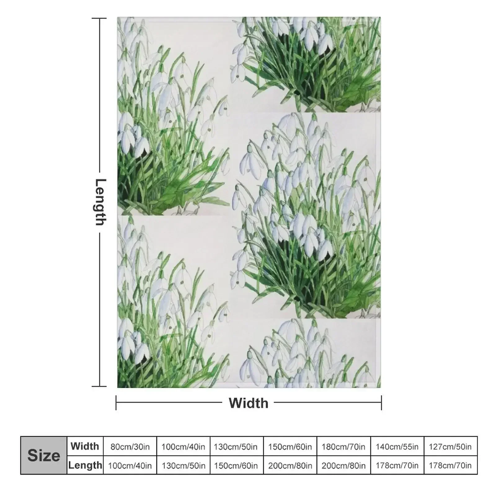 Snowdrops watercolour painting Throw Blanket Luxury Brand Moving Bed linens Sofa Quilt Thermals For Travel Sleeping Bag Blankets