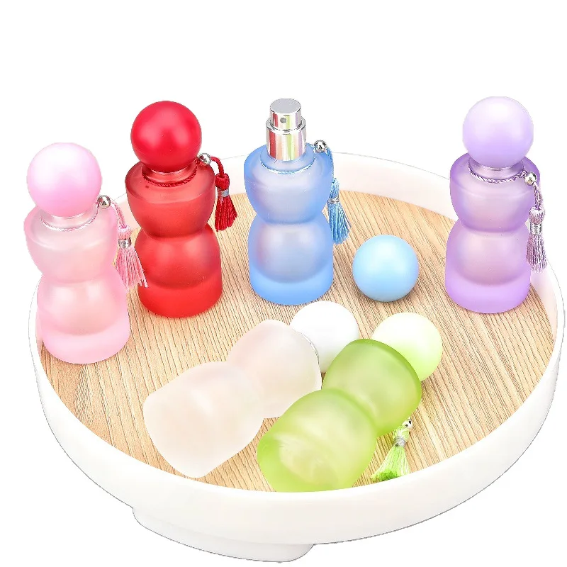 1 peça 30ml garrafa de perfume de vidro com tampas esféricas coloridas e borlas garrafa de perfume de grande capacidade recipiente cosmético de vidro