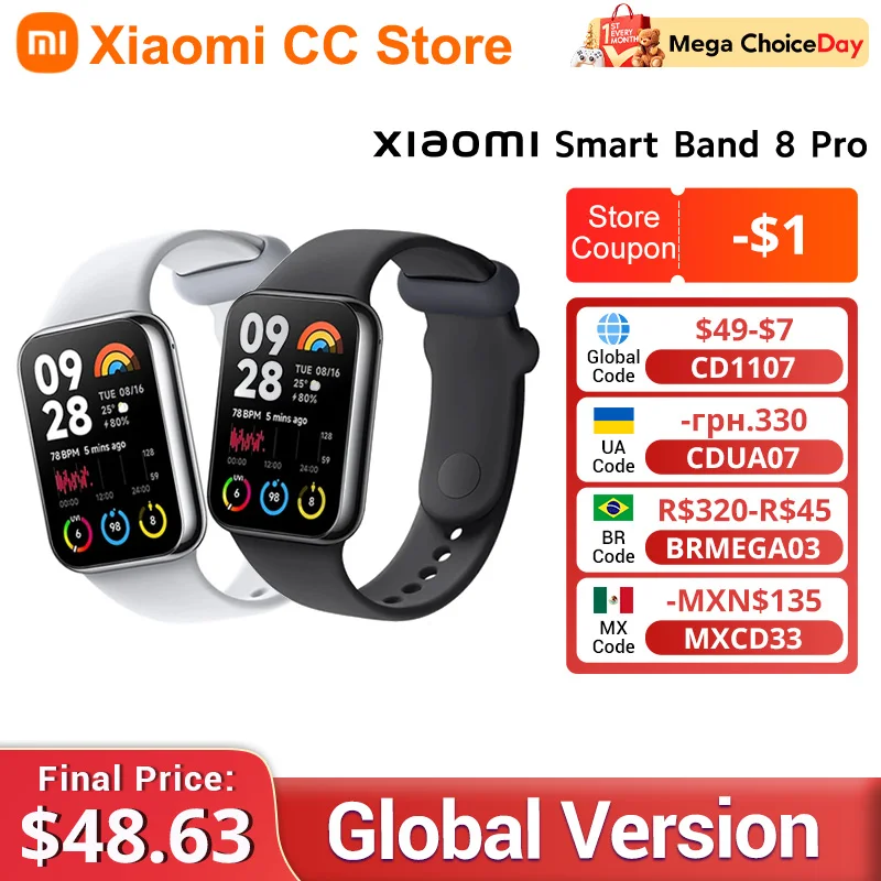Versão global xiaomi mi band 8 pro pulseira inteligente 1.74 \