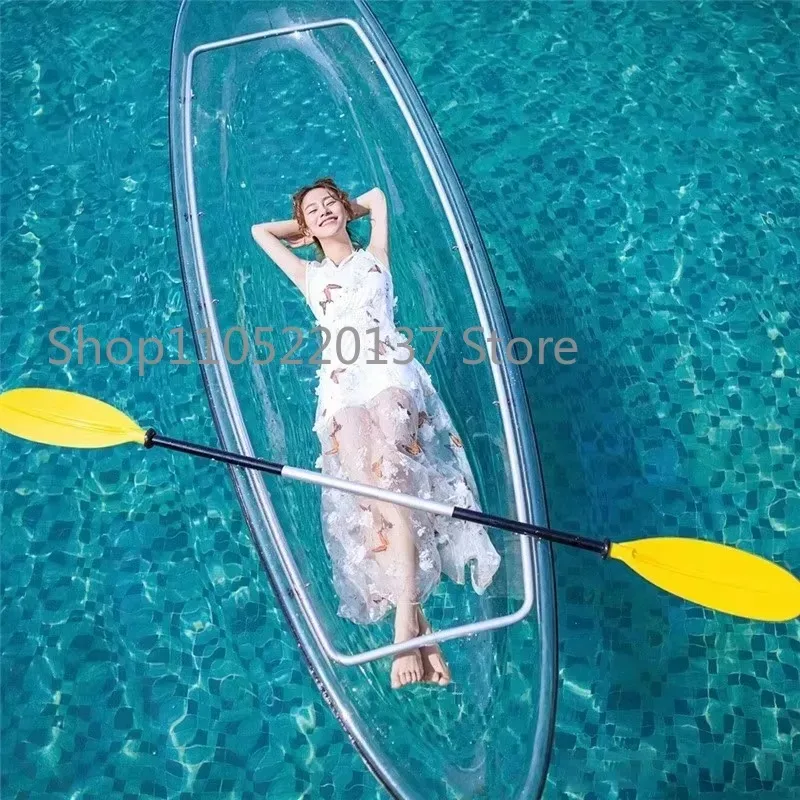 Cheap Wholesale Double See Crystal Transparent Kayak with Light Emitting Diode