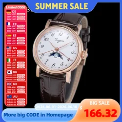 Sugess Men Watches Tianjin ST2108 Automatic Movement Wristwatch Date Hands Sapphire Crystal Luxury Waterproof Luminous Moonphase