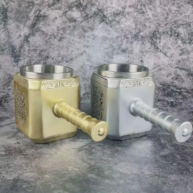 marvel-thor-peripheral-model-thor-hammer-beer-mug-stainless-steel-personality-creative-water-cup-avengers-thor-hammer-mug