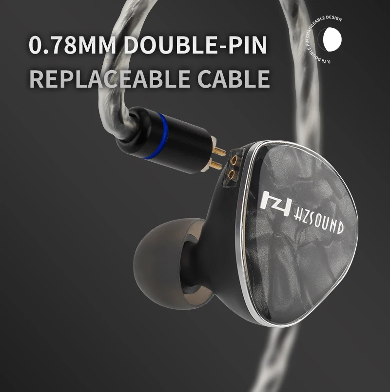 HZSOUND LUNA Earphone with 0.78 2 Pin 3.5/4.4mm Replaceable Plugs