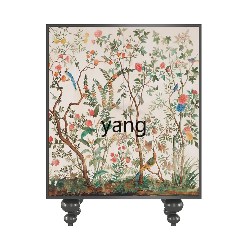 

TGF American modern simple flower and bird solid wood shoe cabinet household dining side cabinet entrance
