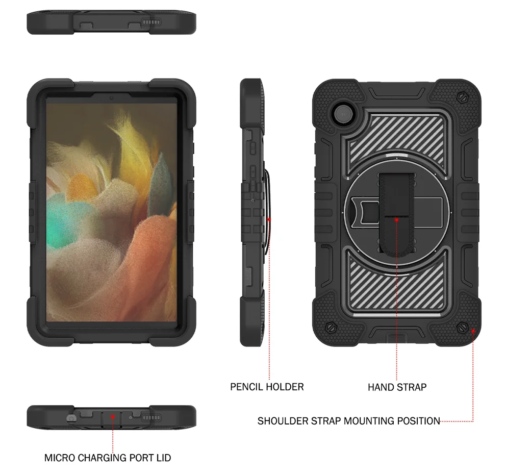 Tablet Case Armor for Samsung Galaxy Tab S9 S9Plus A9 Plus S8 S7 A8 A7Lite S8Plus S7FE S7PLUS S6lite a7 Tab A 8.0 8.4 T290 T510