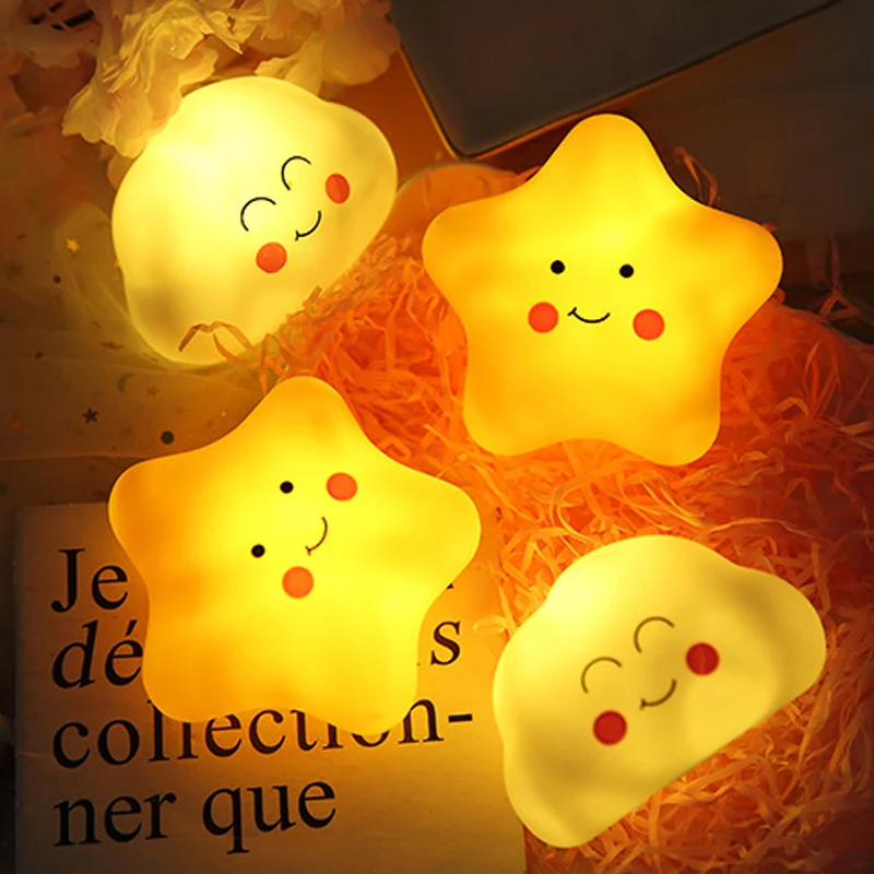 Children Bedroom Decoration Lamp Cute Star Cloud Night Light LED High Quality Creative Night Lamp for Christmas New Year Gift