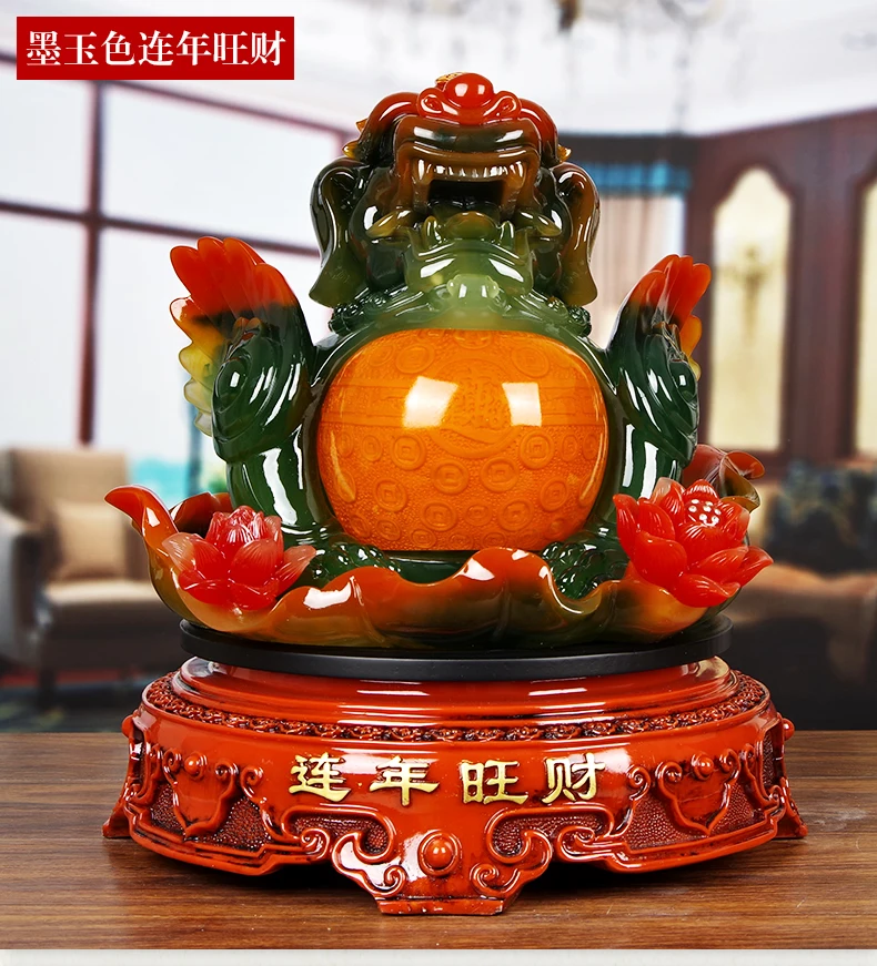 large GOOD Mascot Home store Company talisman Bring wealth money GOOD LUCK ZHAO CAI Dragon PI XIU FENG SHUI Decoration Statue