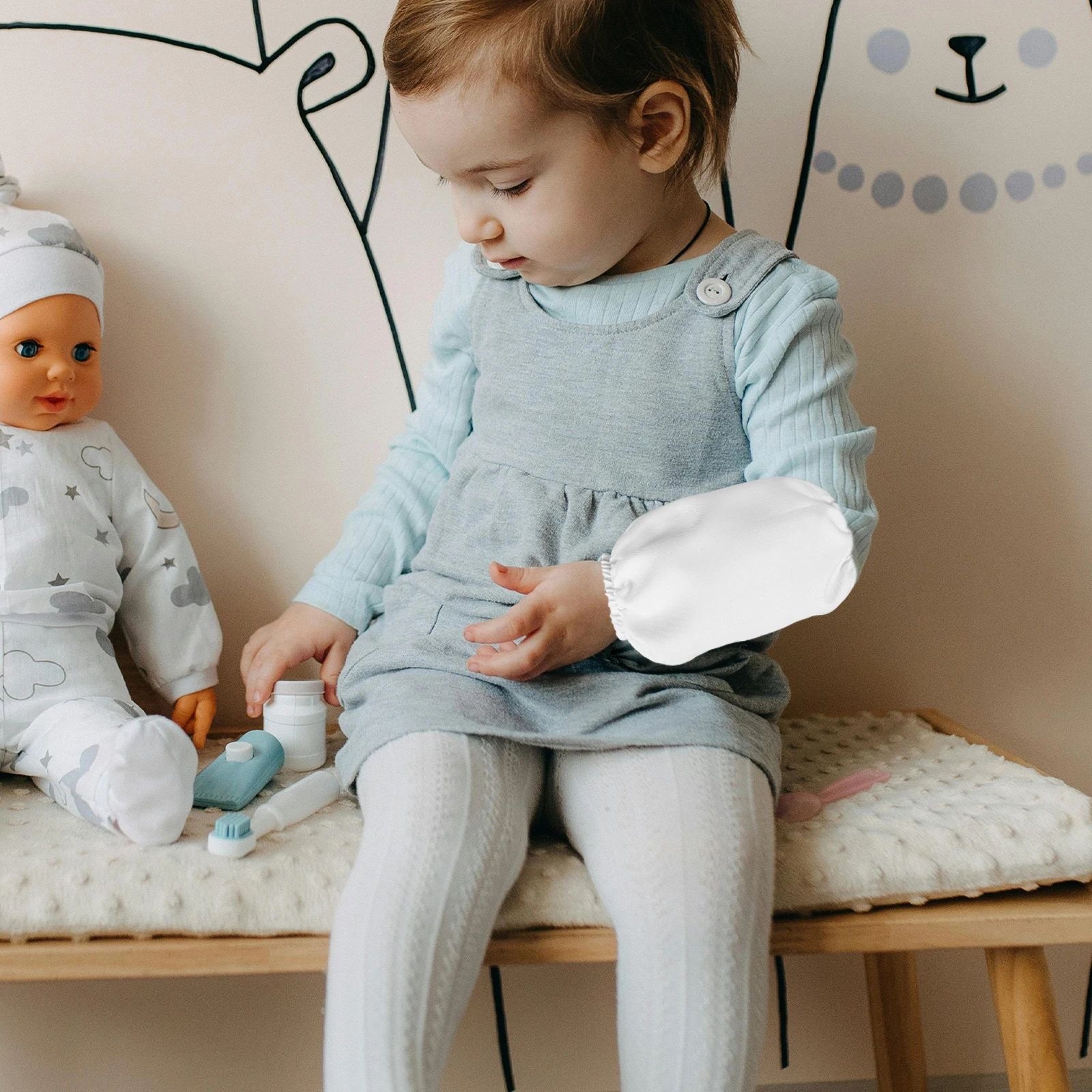 

Children Chef Sleeve Cover Waterproof Machine Washable Kids Arm Protectors Durable Polyester Toddler Cooking Baking Protection