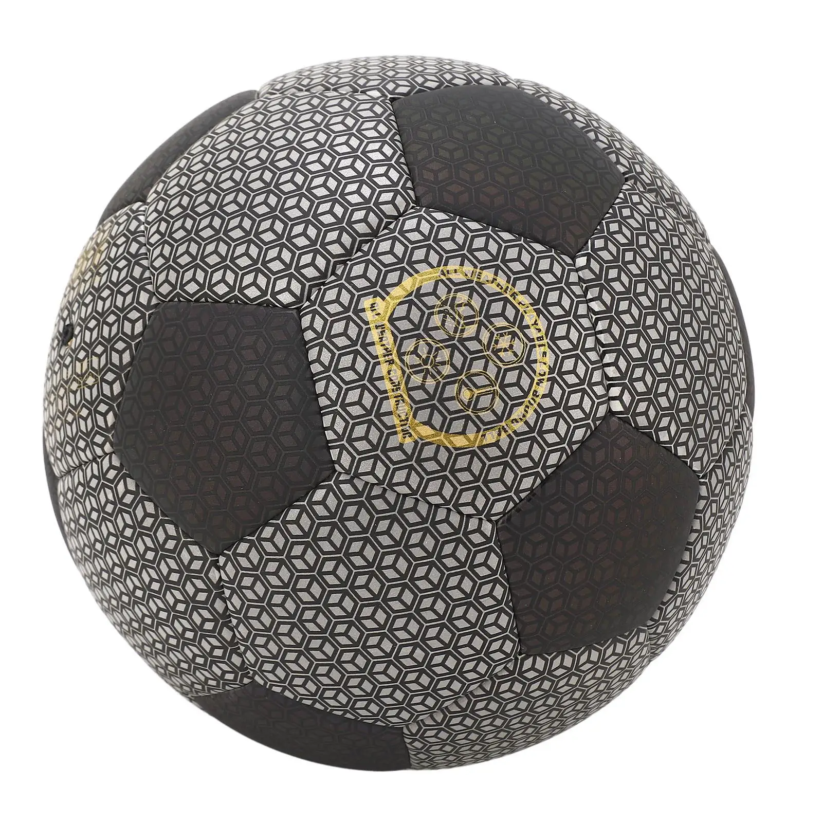 Светящийся голографический светоотражающий футбольный мяч для ночных тренировок, прочный, износостойкий, светящийся внешний вид, футбольный мяч