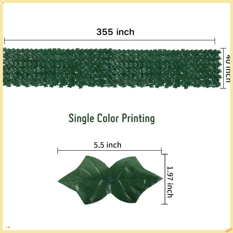 سياج الخصوصية اللبلاب الاصطناعي 39.4 × 354.3 بوصة، تحوط قابل للتوسيع مع روابط بسحاب للحديقة والزفاف