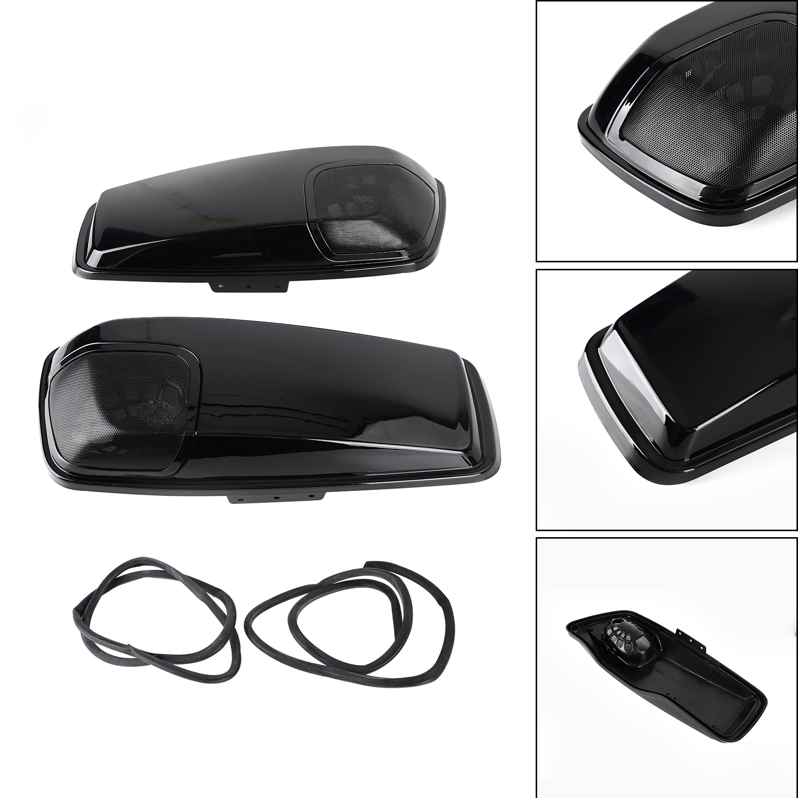 Artudatech 5 x 7 Speaker Lids Vivid Black Saddlebag for Harley Touring 2014 2015 2016 2017 2018 2019 2020
