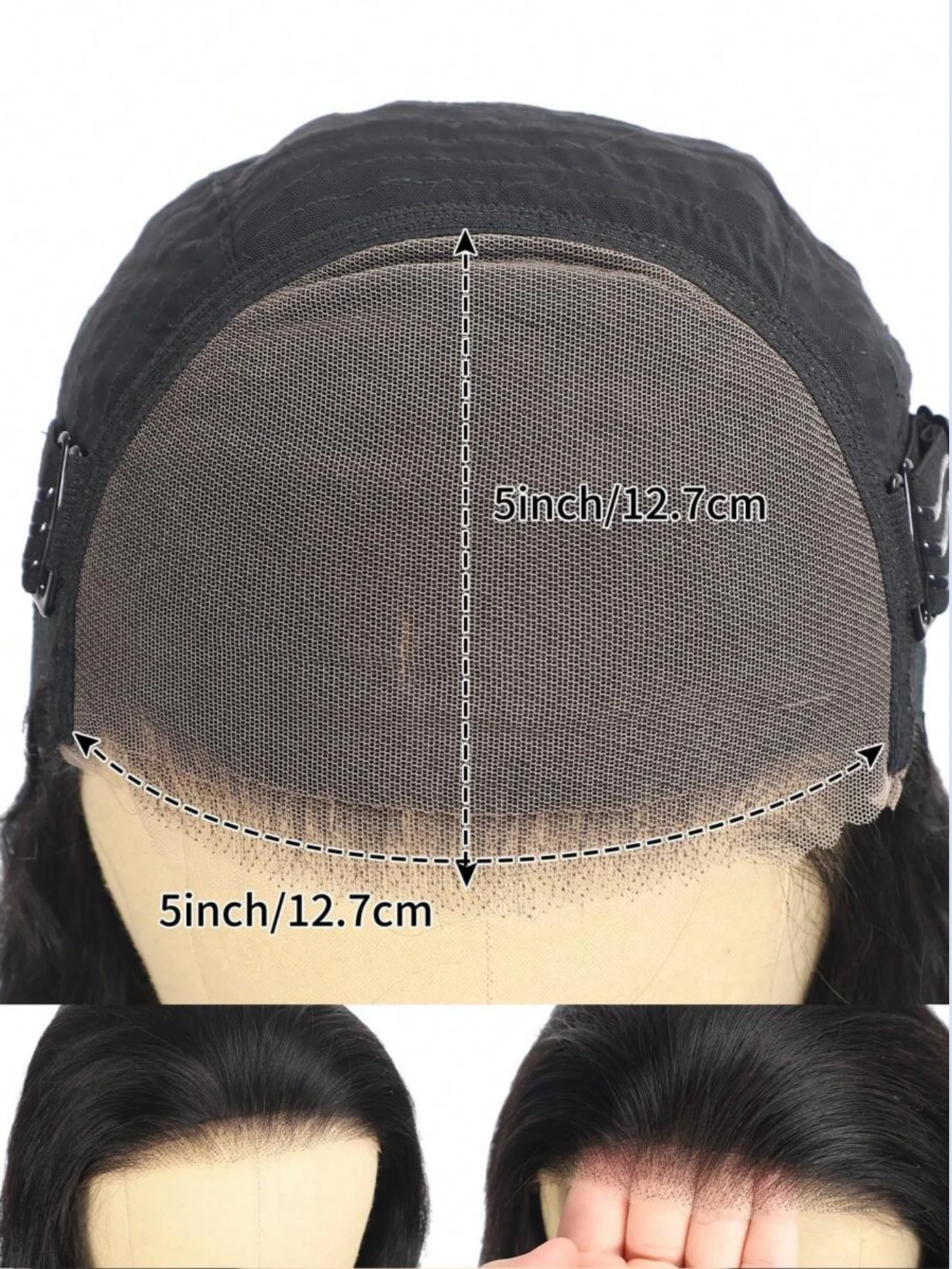 Pelucas de cabello humano de onda profunda, pelucas con cierre transparente 5 × 5, cabello humano prearrancado sin pegamento, pelucas de cabello humano con encaje frontal de 200 de densidad