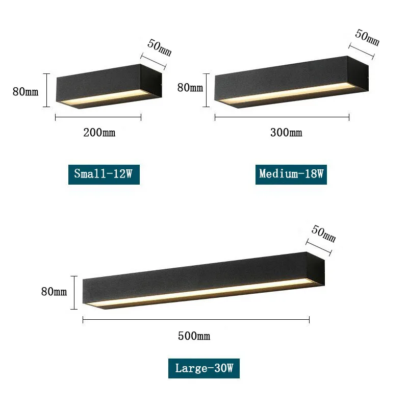 LED في الهواء الطلق الجدار الخفيفة IP65 الألومنيوم تجهيزات الإضاءة مقاوم للماء لشرفة الشرفة ساحة حديقة بوابة مصابيح إضاءة ديكوريّة المنزل