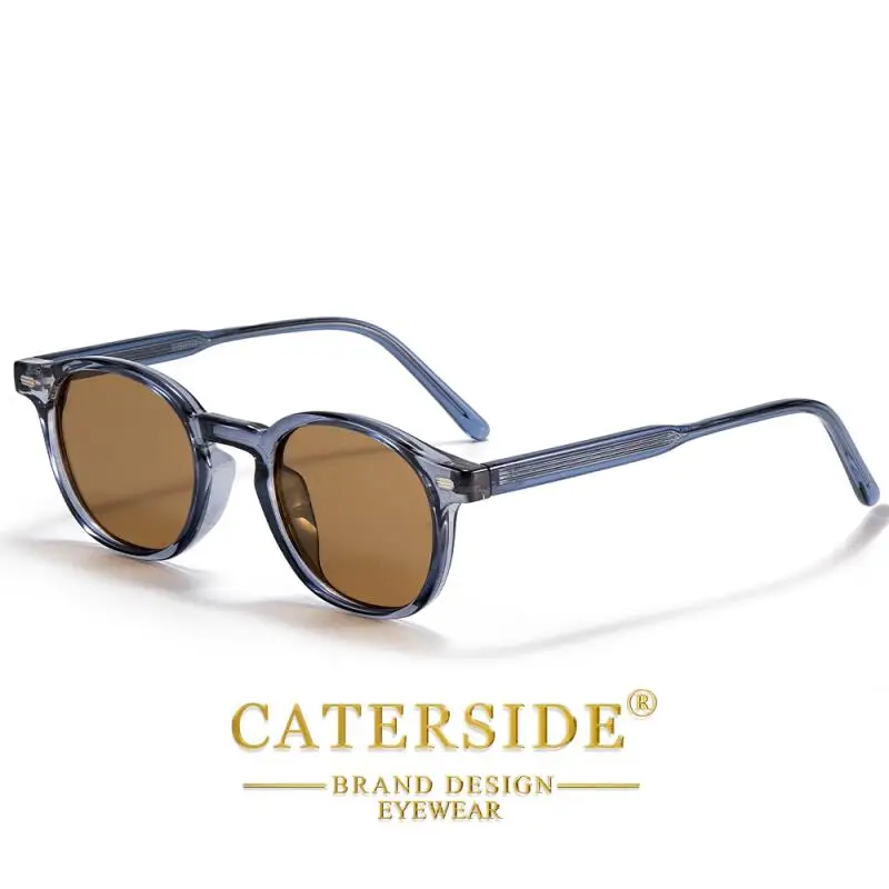 Caterside Polarized Round Sunglasses Men TR Frame Core Insert Leg Sun Glasses Women Set Retro Driving Fishing Punk Eyewear UV400