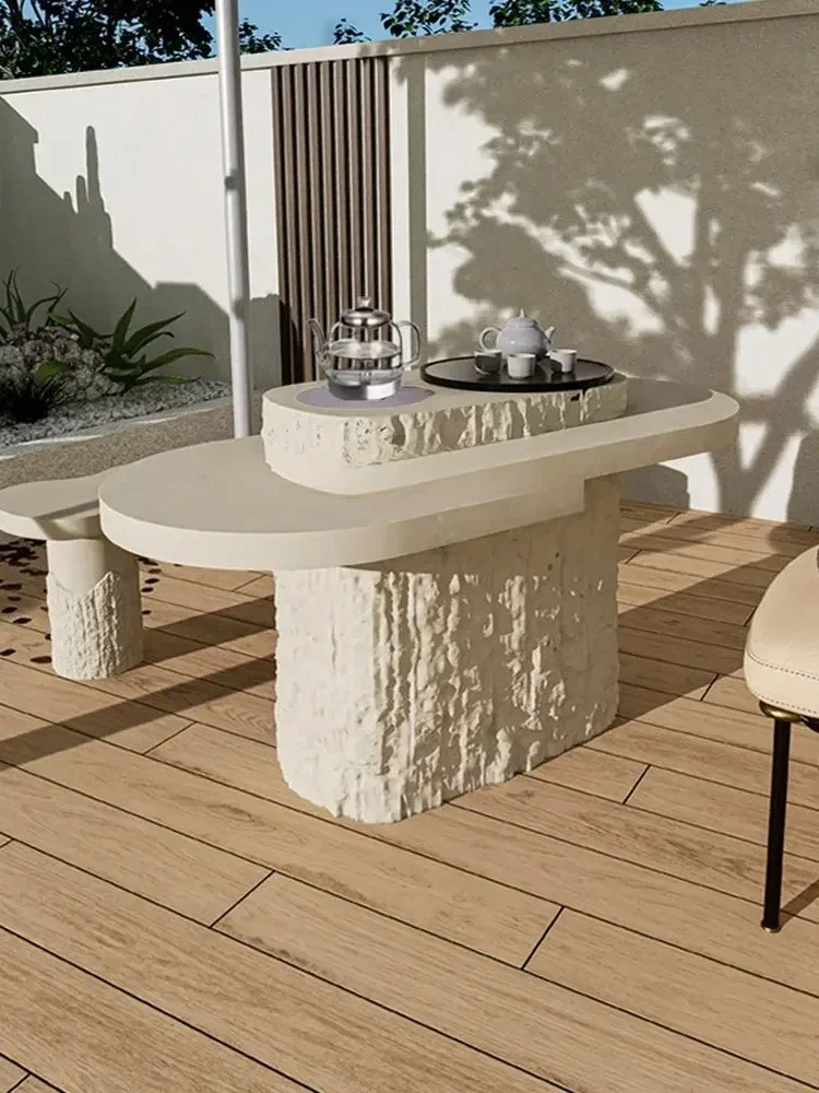 Y1 new  Tea Table Light Luxury Modern High-Grade Villa Cave Stone Black Stone Kettle Integrated Tea Table