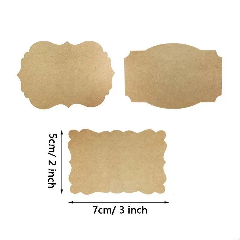 Y5LB 100 Pcs/Set Kraft Paper Blank Stickers Canning Bottle Pantry Labels Price Tags