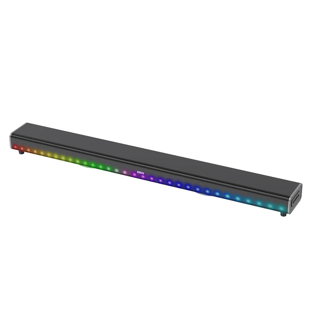 Wireless Bluetooth TV Soundbar with RGB Lights 10 Sound Units Duel Subwoofer Support Coaxial AUX Home HIFI Shocking Bass Speaker