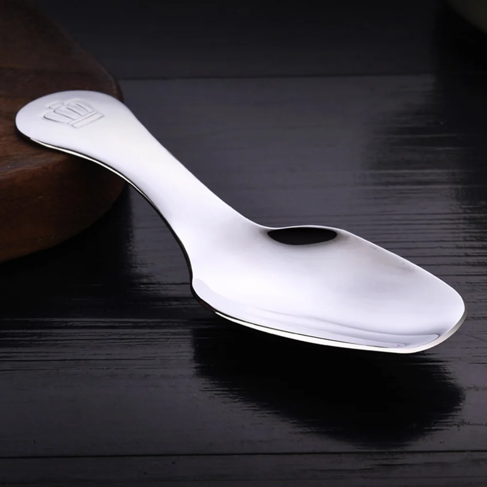 

2 Pcs Stainless Steel Teaspoon Easy to Handle Ice Cream Dessert Spoons Small Scoop Non-toxic