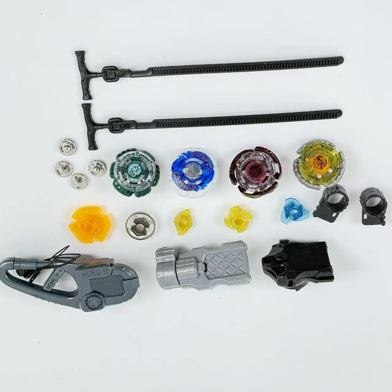 SPINNING TOP 4D Metal Fusion Battle Multiplayer Set, includes 2 launchers and 4 spinning tops – the ultimate battle toy for kids
