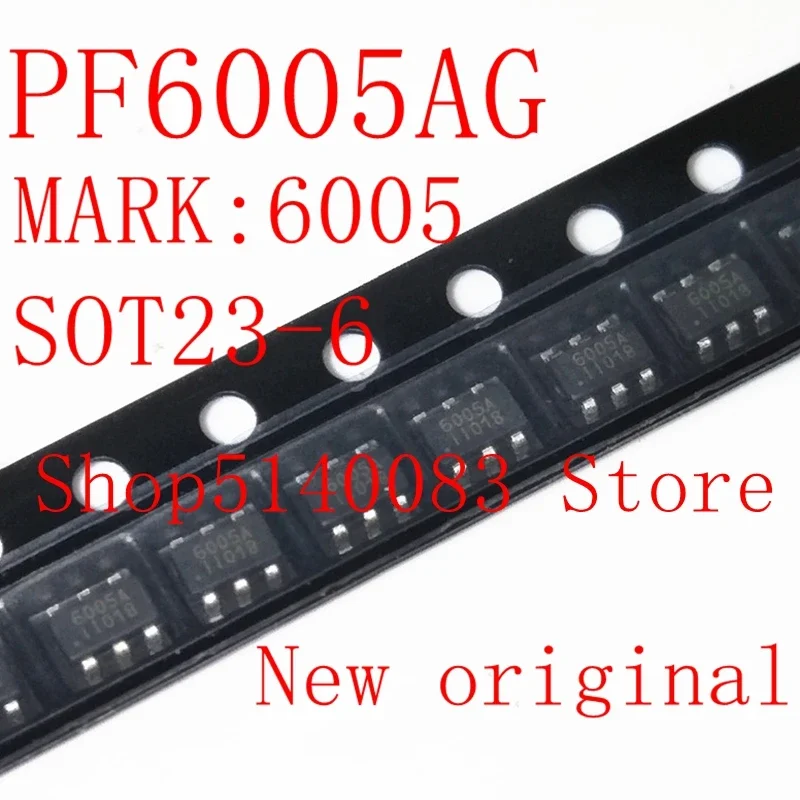 5 Buah-50 Buah PF6005AG SOT23-6 PF6005A SOT23 PF6005 6005AG 6005 Kode 6005A Chip Manajemen Daya Baru dan Asli