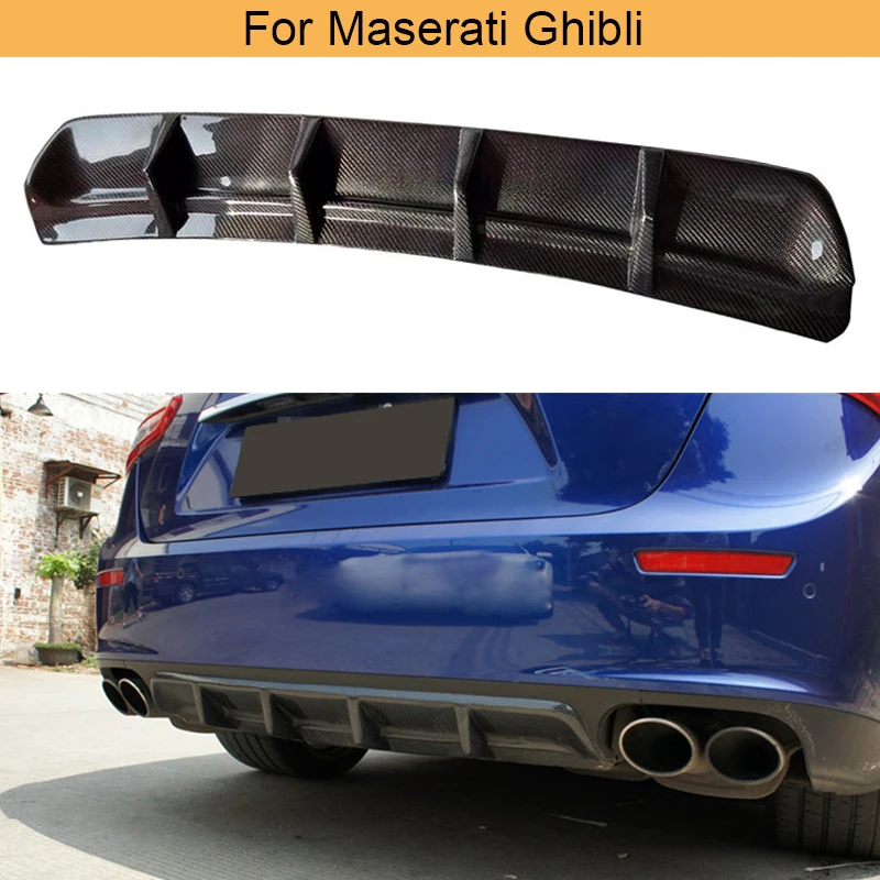 

Carbon Fiber Car Rear Bumper Diffuser Lip Spoiler For Maserati Ghibli 2014 - 2017 Add On Rear Bumper Diffuser Lip Spoiler