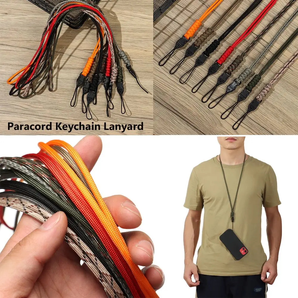 High Quality High Strength Parachute Cord Key Ring Camera Anti-lost Lanyard Paracord Keychain Hanging Rope