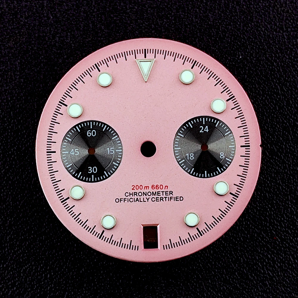 VK64 dial men's watch 30mm custom logo dial green illuminated dial suitable for VK64 movement watch accessories